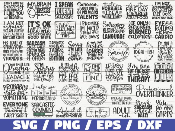 40 Funny Quotes SVG Bundle Sarcasm SVG Graphics for Crafts