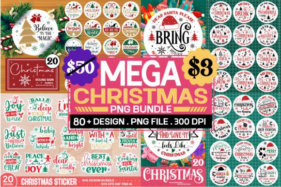 Christmas Graphics for Crafts and Branding
