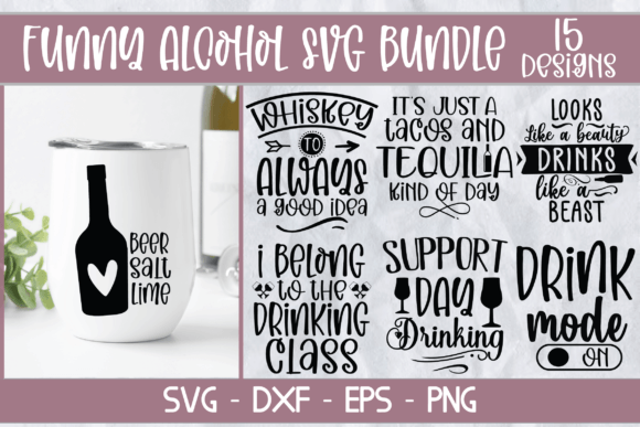 Funny Alcohol SVG Bundle Graphics for Crafts