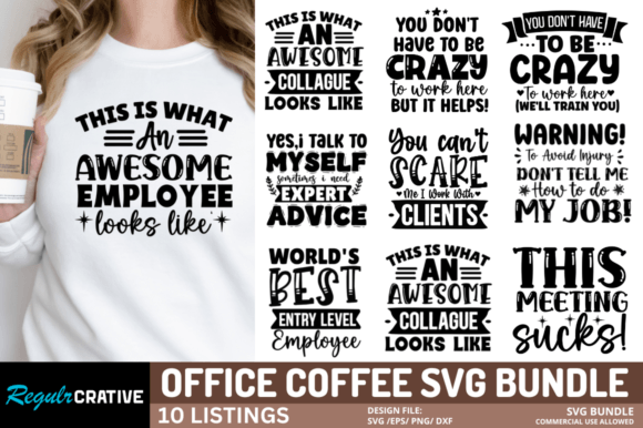 Funny Coffee Svg Bundle Graphics for Crafts