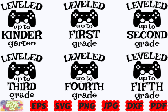 Leveled Up to Grade SVG Funny School